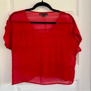 Maddy k Red Sheer Top
